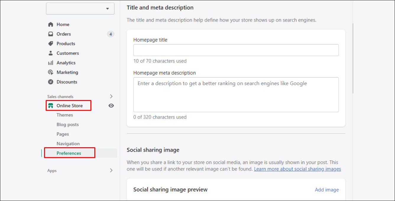 Edit preferences