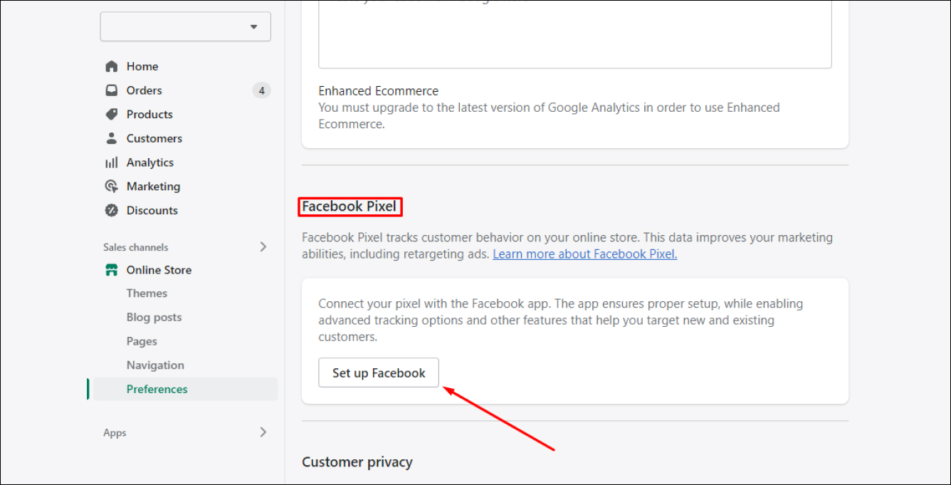 shopify facebook pixel
