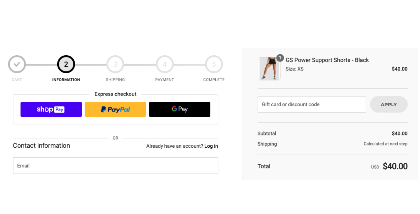 Checkout Purchasing Options