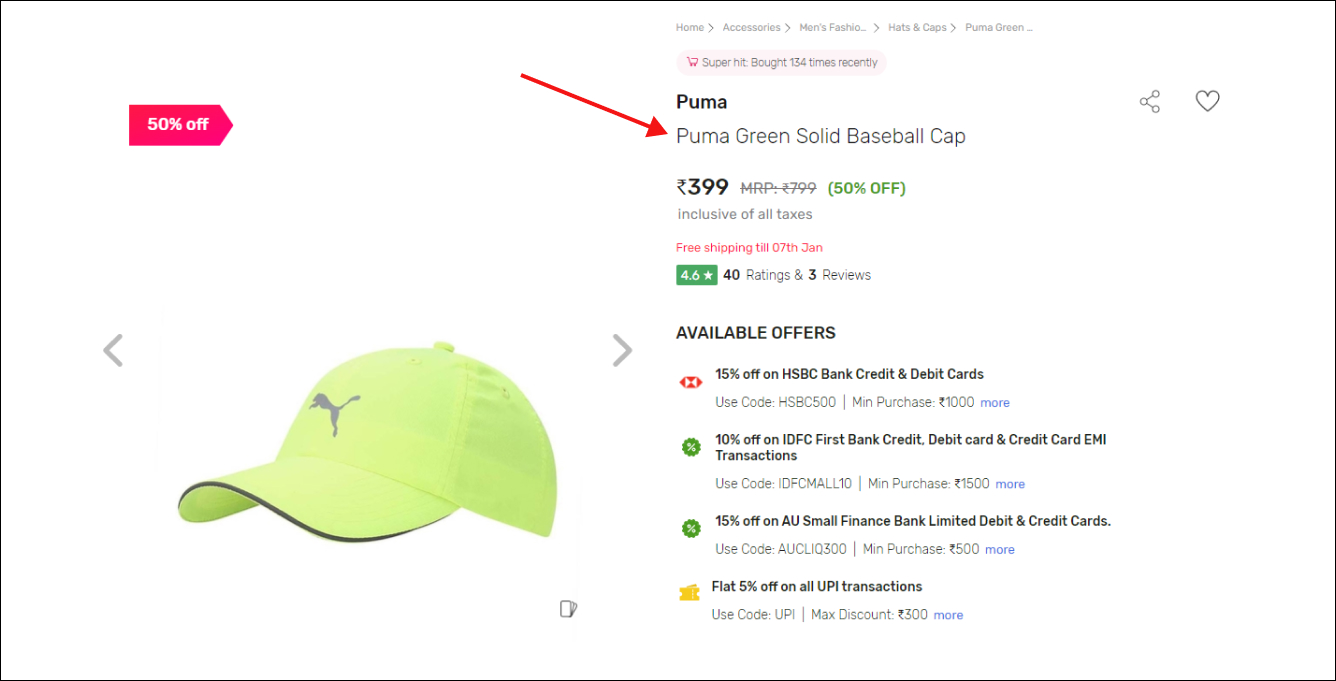 Killer Headline Example for Shopify Collections