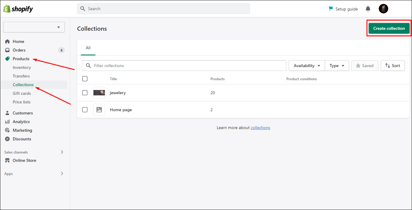 Shopify Collections