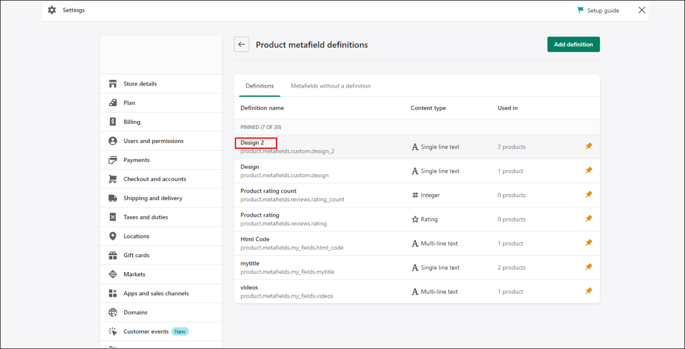 Shopify Metafield Select