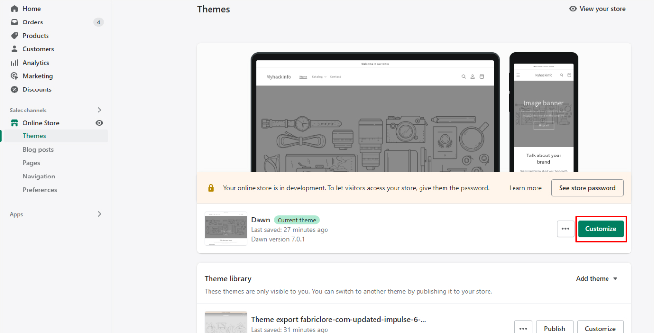 Shopify Theme Customize