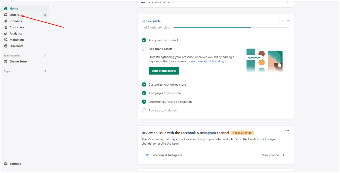 Shopify admin Panel