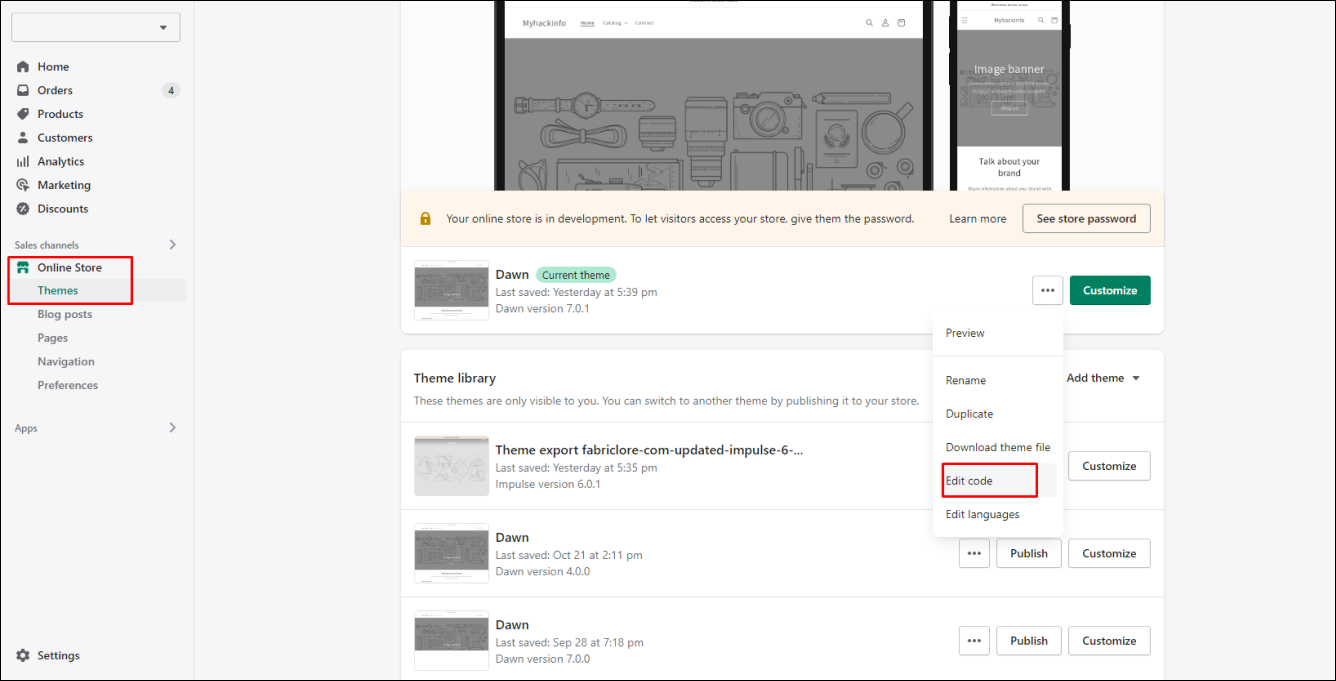Theme Editor Steps
