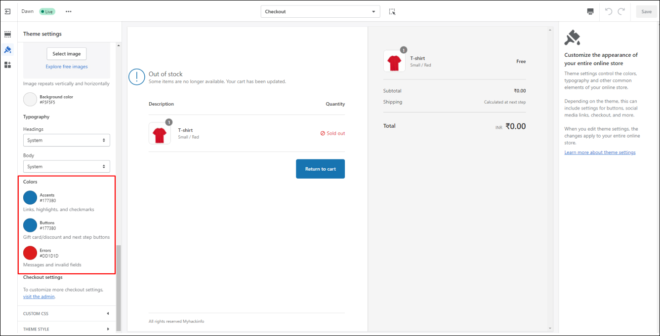 Shopify Checkout Button Colors