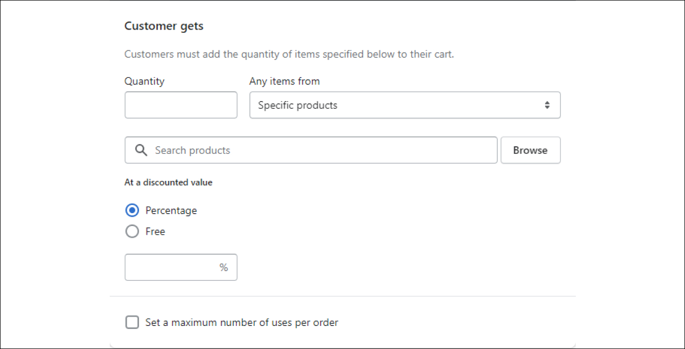 Shopify Customer Get Buy X Get Y Discount