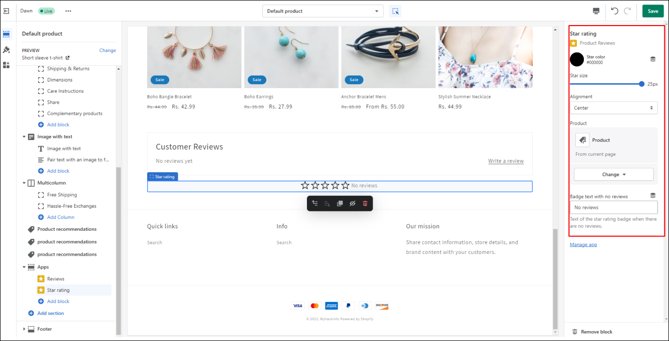Shopify Customize Reviews