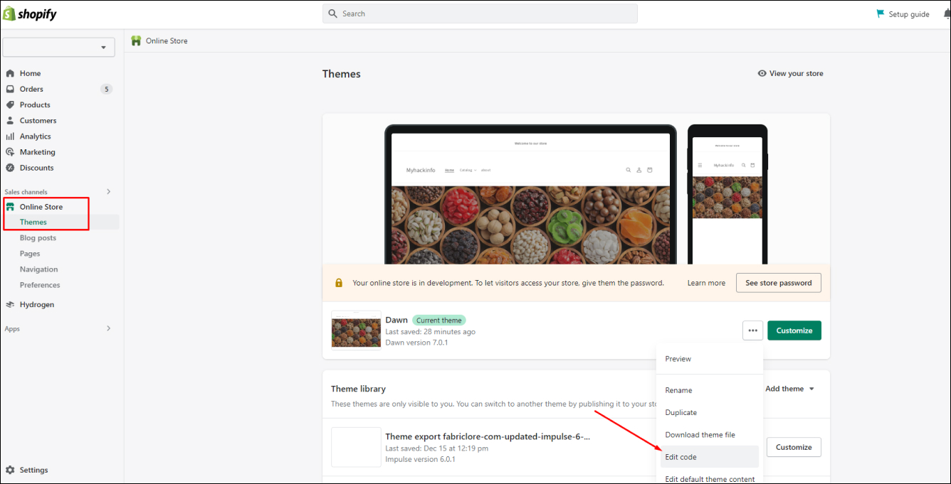 Shopify Dashboard