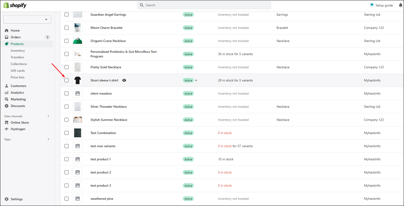 Shopify Edit Products