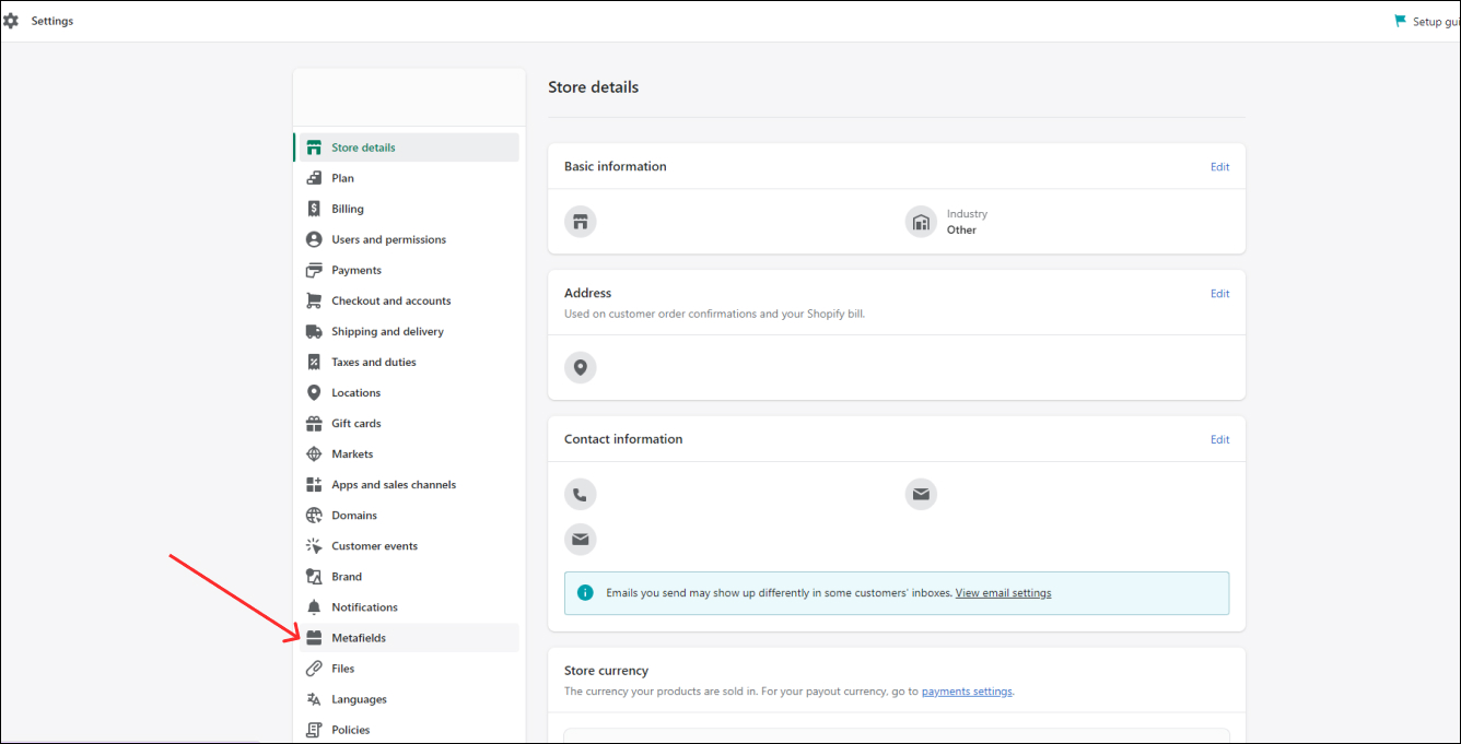 Shopify Metafields