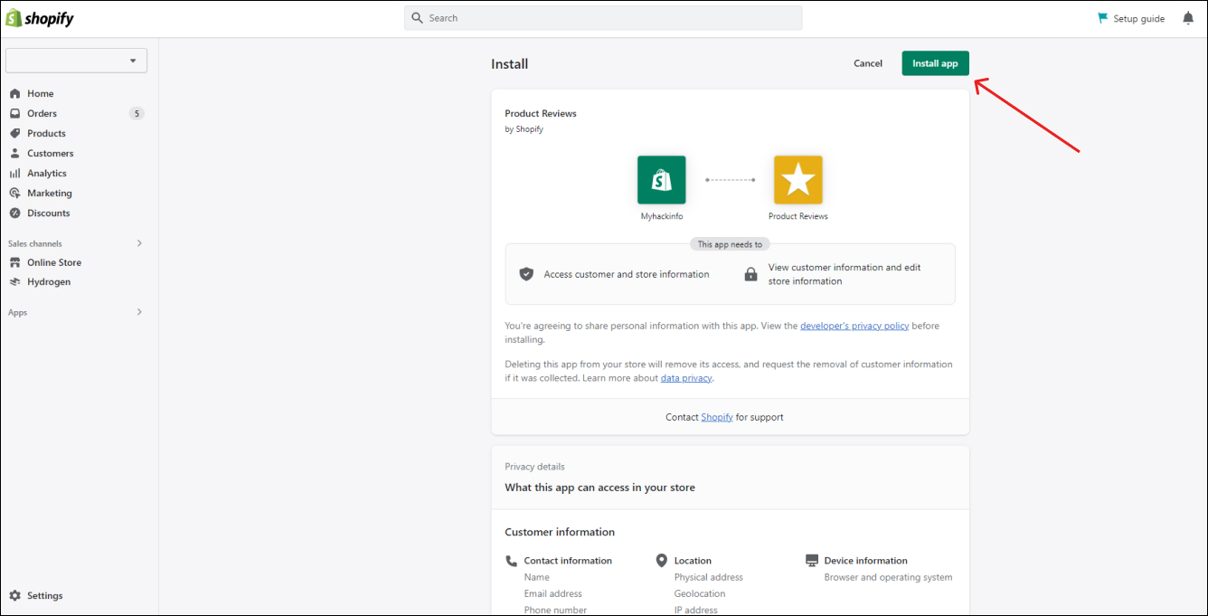 Shopify Product Reviews Install