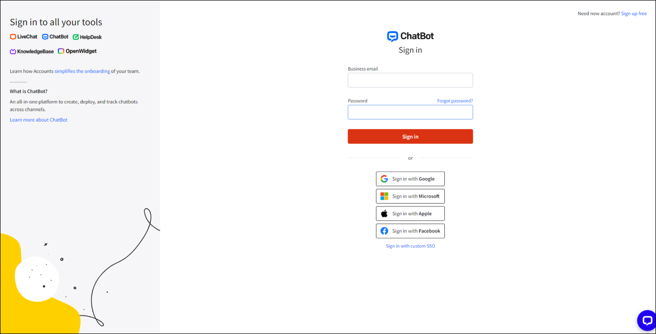 ChatBot Sign Up
