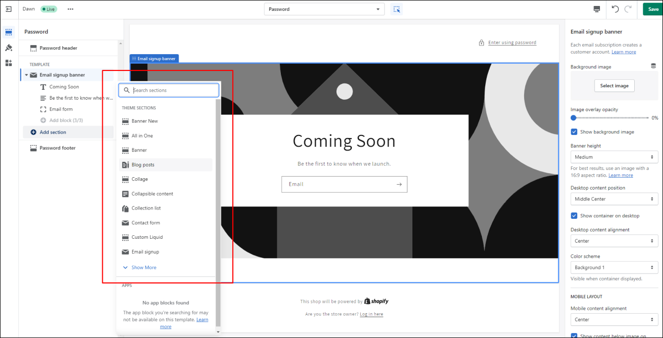 Shopify Customize Page