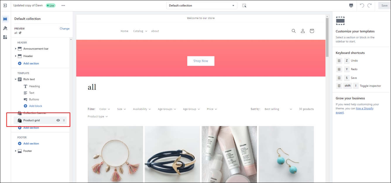 Shopify Product Grid