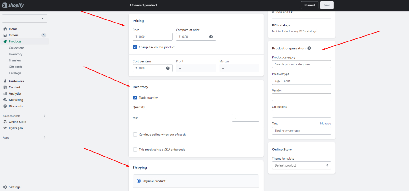 Shopify Add Product Pricing