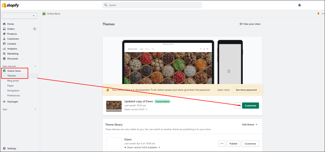 Shopify Theme Customize