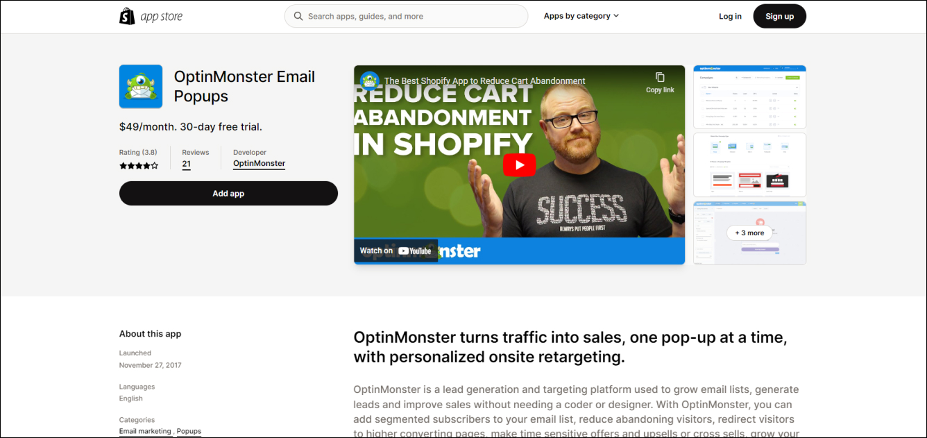 OptinMonster - Shopify app for boosting sales & conversions