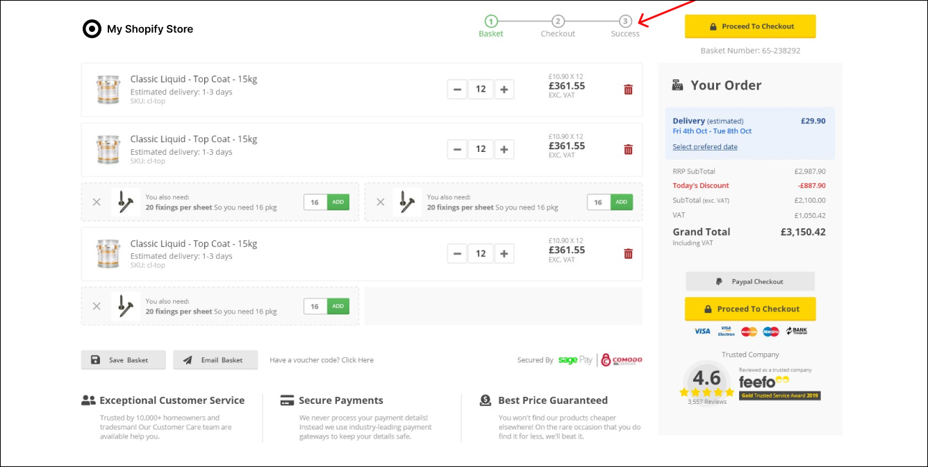 Progress Indicator on Shopify Checkout