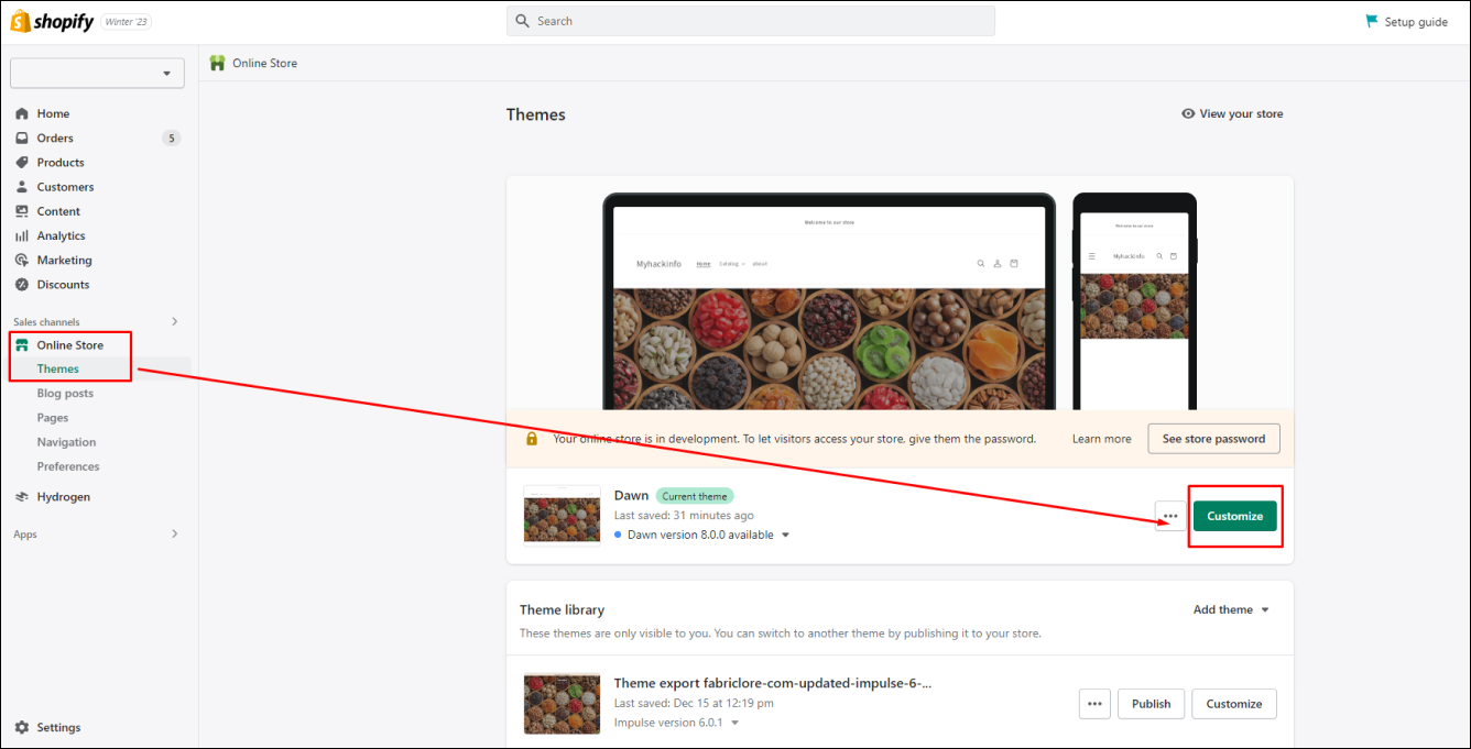 Shopify Customize - Theme Editor