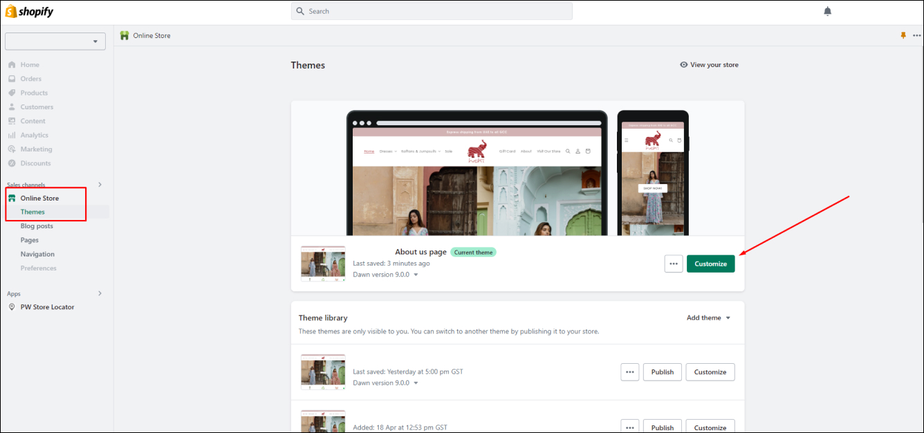 Shopify Theme Customize