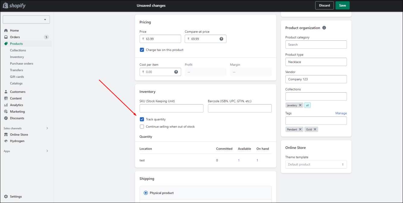 Utilize Inventory Tracking