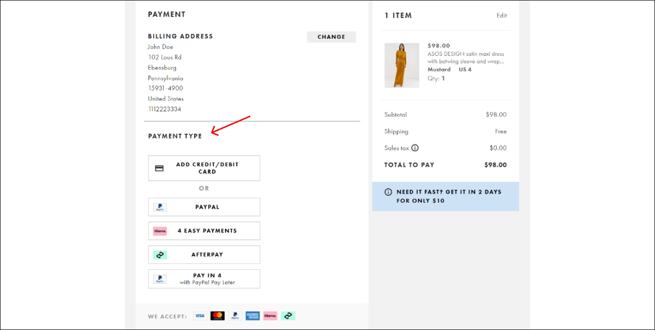 Various Payment Options on Shopify Checkout