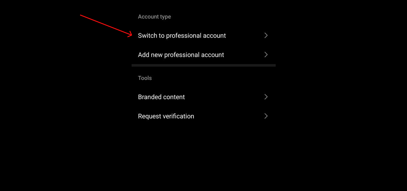 Instagram Switch To Professional Account